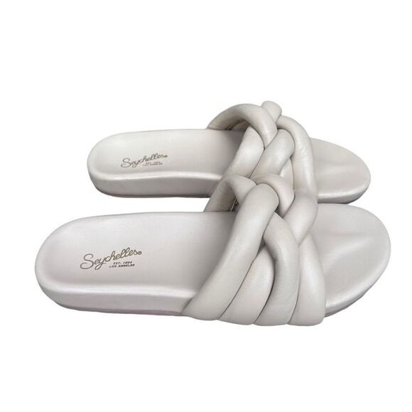 Seychelles Low Key Glow Up Cream Slide Sandals Size 9 - Picture 2 of 8
